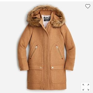 JCrew chateau parka in Italian stadium-cloth Tan Fur Hood